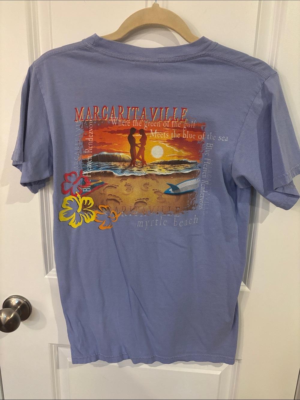 Margaritaville Light Purple Sunset Beach Graphic Tee
